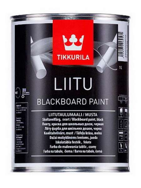 Купить в Минске: Грифельная краска с эффектом школьной доски Tikkurila Liitu (черная)